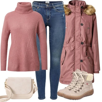 Outfit sa Bež/Kaki/Smeđa Cipela za Trekking/Čizmica Zimska gležnjača/Zimska Čizma/Zimska cipela/Zimske tenisice Rieker "Jesenski Outfiti"