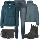 Crne čizmice s zakovicama Outfiti image