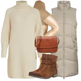 Outfit sa Smeđa/Bež Čizmica ljetna gležnjača/Zimska gležnjača/Vintage Gležnjača/Kožna gležnjača/Podstavljena Gležnjača/Široke čizme/Ravna Gležnjača/Gležnjača na Vezanje Rieker "Jesenski outfiti"