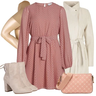 Outfit sa Bijela/Bež/Smeđa/Kaki Pleteni Flis Kaput/Lagani Kaput/Kaput od Kašmira/Pleteni Kaput/Kaput od Vunenog Flisa/Zimski Kaput Vuneni kaput/loden kaput VERO MODA "Jesenski outfiti"