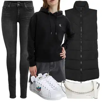 Outfit sa Bijela/Srebro/Bež/Smeđa Torba za rame/Torba Za Preko Ramena/baguette vrećica/Mala Torbica/Torba preko ramena/Torbica/Veliki džep Calvin Klein Jeans "Jesenski outfiti"