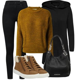 Hodanje Zima Outfit sa Siva Platnena Tenisica UGG "Jesenski outfiti"Look: Jahanje, Hodanje, Skating