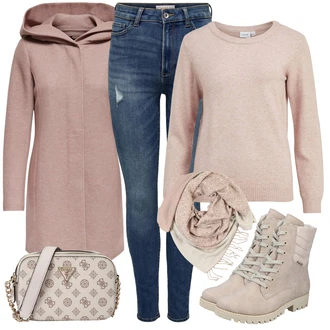 Outfit sa Bež/Smeđa/Ljubičasta Čizmica Gležnjača na Vezanje/Zimska cipela/Borbena Čizma/Podstavljena Gležnjača/Zimska gležnjača/Klasična čizmica Rieker "Jesenski outfiti"