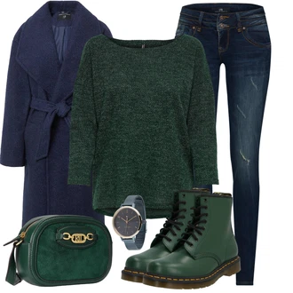 Outfit sa Crna Gležnjača na Vezanje Dr. Martens "Jesenski outfiti"