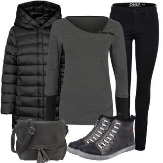 Zima Outfit sa Crna Tenisica Tenisice s patentnim zatvaračem sa strane/Tanka Tenisica/Veganska cipela/Zimske Tenisice/Kožna Tenisica Rieker "Jesenski outfiti"