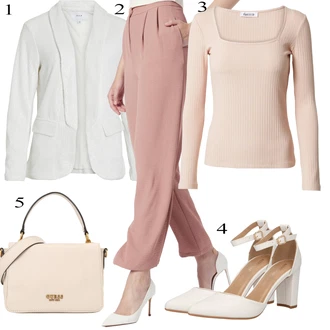 Beige Outfits mit Roza/Bež/Modra Edited "Popoln za jesen"