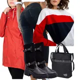 Pruhované Oversized Mikiny Outfity image