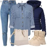 Kavbojke Visokega Pasu Z zaponko outfiti za dame image