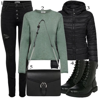 outfit mit Črna/Siva/Rjava/Temno siva Kovček/Pisarniška torba/Men's Bags/Torba za Macbook About You "Popoln za jesen"