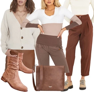 Outfit s Béžová/Hnědá/Fialová Sportovní Top/Krátký Top/Košilový Top/Dlouhý Top/Pletené tričko/Pletený Top/Ležérní Top/Jednoduchý Top rue paris "Podzimní outfit na volný čas" Outfit s Béžová/Hnědá/Fialová Sportovní Top/Krátký Top/Košilový Top/Dlouhý Top/Pletené tričko/Pletený Top/Ležérní Top/Jednoduchý Top rue paris "Podzimní outfit na volný čas"