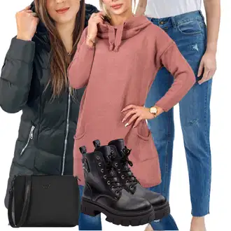 Šik Outfit s Modrá/Světle modrá Dámské Džíny s Délkou 7/8/Kotníková Bota/Zkrácené Džíny/Girlfriend Džíny/High Waist Džínové Kalhoty/Džíny Regular Fit/Navlékací Džíny/Zužující se Džíny orsay "Perfekt na podzim"Look: Ležérní, Elegantní, Chytrý příležitostný, Šik, Egirl, S průsvitem, Trendový, Pracovní oděvy