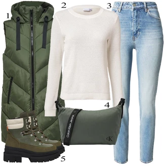 outfit mit Oranžna/Bela/Krem/Rdeča Fini Pleteni Pulover/Pulover Carmen/Osnovni Pulover/Volnen Pulover/Pulover iz Kašmirja/Preprost Pulover/Termo Pulover/Pleteni Pulover/Pulover z Okroglim Izrezom Vila "Popoln za jesen"