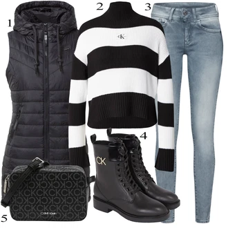 outfit mit Črna/Zelena Ravni Gležnjar/Gležnar na Vezalke/Podloženi Gležnar/Škorenj z zadrgo/Usnjeni gležnjar/Bojni Škorenj/Motoristični čevelj Calvin Klein "Popoln za jesen"