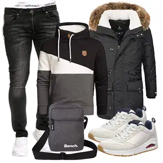 Party Outfits mit Schwarz/Dunkelgrau/Dunkelgrün/Grau/Khaki Kapuzenjacke/Parka-übergangsjacke/Winterjacke/Winter Parka MARIKOO, Schwarz/Dunkelgrau/Dunkelgrün Vintage Hoodie/Unisex Hoodie/Strick Hoodie/Sport Sweatshirt/Hoodie/Ausgefallener Hoodie/Sport Hoodie Amaci&Sons, Grau/Schwarz Unkategorisiert Ragusa-Trade "Outfit für den Herbst"