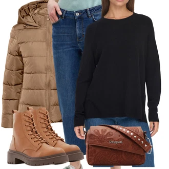Mini Outfit s Béžová/Hnědá/Khaki VERO MODA "Perfekt na podzim"