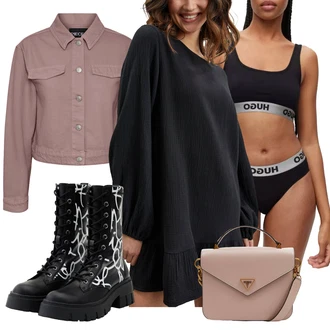 Zapínání na knoflíky Outfit s Hnědá/Černá/Fialová/Růžová Svetrové Šaty/Pouzdrové Šaty S Dlouhým Rukávem/Tunikové šaty/Halenkové Šaty "Perfekt na podzim"