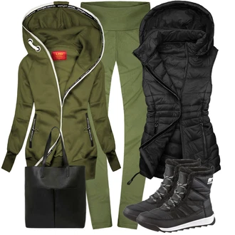 Zima Outfit s Černá Vycpaná kozačka/Kožené pánské obuv/Nepromokavá Bota/Nepromokavá kozačka/Zimní Kozačka/Teniska Zimní Tenisky Sorel "Outfit na podzim"