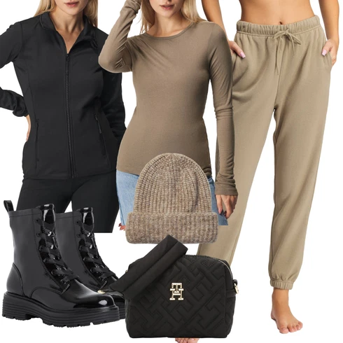 Kombinace Khaki/Béžová Jogger Kalhoty/Cargo Tepláky/Boyfriend Kalhoty/Široká Kalhoty Baggy Kalhoty/Kožená Pánská Bund Pieces kombinovat s Černá/Tmavě šedá Funkční Bunda/Merino Bunda/Tréninkové Bundy/Udržitelná Bunda/Bunda s Bočním Zipem/Sportovní Bund Only Play