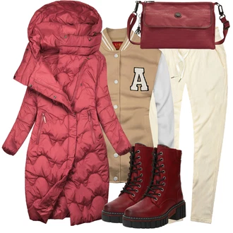Odpuzující nečistotu Outfit s Červená/Tmavě červená/Růžová/Vínová Taška/Klasická Taška Přes Rameno/Taška Přes Rameno/Brašna/Sportovní Taška Přes Rameno/Vodotěsná taška Kipling "Outfit na podzim"