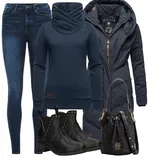 Teplé Dlouhé Zimní Kabáty Outfity image