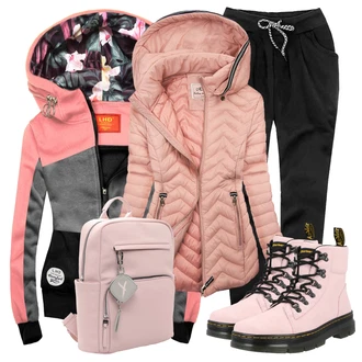 Outfit s Růžová Dr. Martens "Outfit na podzim"