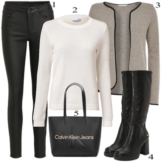 outfit mit Oranžna/Bela/Krem/Rdeča Fini Pleteni Pulover/Pulover Carmen/Osnovni Pulover/Volnen Pulover/Pulover iz Kašmirja/Preprost Pulover/Termo Pulover/Pleteni Pulover/Pulover z Okroglim Izrezom Vila "Obleka za jesen"