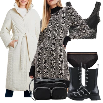 Outfit s Černá/Tmavě modrá Chelsea Boty/Klasická kozačka/Holínky/Bojová Bota/Motorkářská bota/Kožená bunda/Gumová Kotníková Bota Desigual "Outfit na podzim"