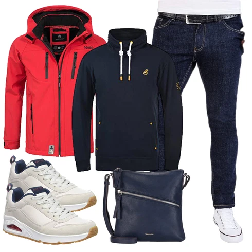 Jeans Leder Schuhe Rock Creek kombinieren