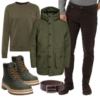 Outfit mit DunkelGrün/Grün Winter Parka/Parka-übergangsjacke/Bundeswehr Parka/Winterjacke/Wachsjacke/Mantel Parka/LodenMantel/Goretex Mantel/ÜbergangsMantel/KapuzenMantel/WinterMantel Jack & Jones "Perfekt für den Herbst"