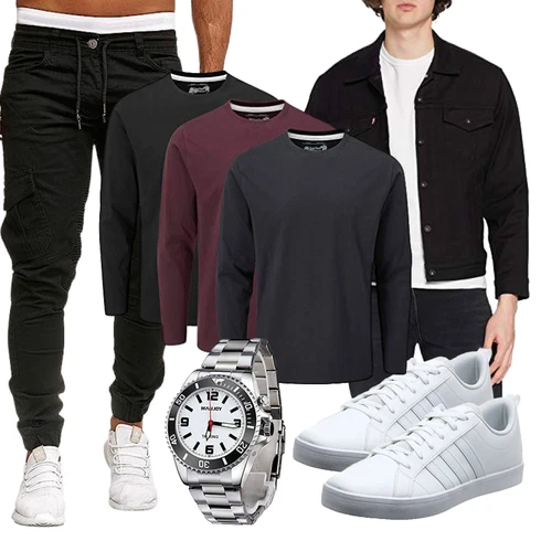 Sportlich Schwarz/Khaki/Dunkelgrün Löcherne Hose/Skinny Hose/Cargo-JoggingHose Cassiecy kombinieren mit Schwarz/Creme ÜbergangsJacke/Crop Jacke/ShirtJacke/Vintage Jacke/CordJacke/Kurze JeansJacke/KurzJacke levi'sLook: Boyfriend, Sportlich, Goa, Outdoor, Stil, Empire, Coole, Techno, Casual, Hip Hop, Workwear
