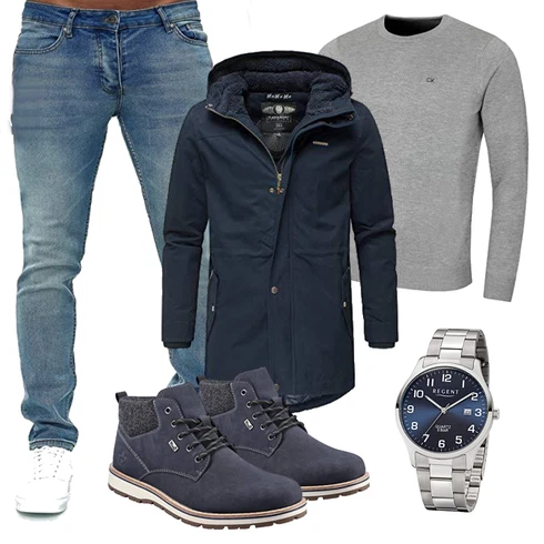 Lang Dunkelblau/Blau Wachsjacke/Winterjacke/Outdoorjacke/2in1 Jacke/Wasserdichte Jacke/Parka-übergangsjacke/Funktionsjacke/Winter Parka Navahoo kombinieren mit Dunkelblau/Blau Wachsjacke/Winterjacke/Outdoorjacke/2in1 Jacke/Wasserdichte Jacke/Parka-übergangsjacke/Funktionsjacke/Winter Parka Navahoo