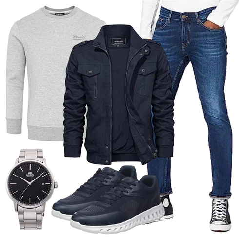 Grau Hoodie REPUBLIX kombinieren