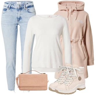 Outfit s Světle modrá Kožená bunda/Kotníková Bota/Zkrácené Džíny/Girlfriend Džíny/High Waist Džínové Kalhoty/Džíny s Rozparkem/Džíny s Nízkým Sedem/Džín s Nízkým Pasem/Push up Džín/Slim Fit Džíny/Navlékací džíny/Kožené Boty/Kožená Pánská Bund qs "Perfekt na podzim"