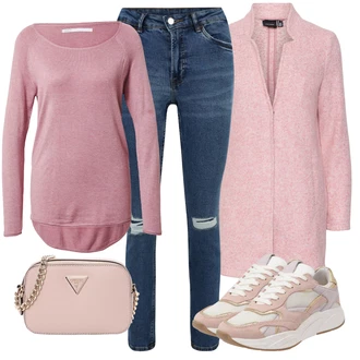 Outfity z džínu Mom Posilování s Růžová/Fialová Svetry 2 v 1/Svetr na kojení/Termo Svetr/Svetr s Kulatým Výstřihem/Svetr z Jemné Pleteniny/Jednoduchý Svetr Only "Perfekt na podzim"Look: Mom, Příliš oblečený, Bezešvé, Skater, S průsvitem, Univerzitní, Na Procházku, Běhání, Posilování