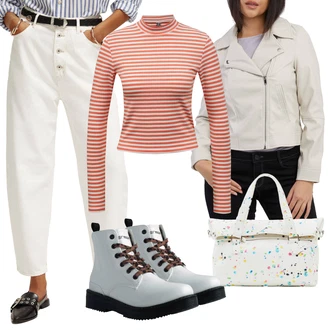 Outfity pro zábavu S flitry s Bílá/Vícebarevný/Stříbrný/Fialová Taška Přes Rameno/Taška Na Svatbu/Plenková taška/Taška/Brašna/Shopper taška/Průhledná taška/Taška Na Rameno/Bagetová taška Desigual "Perfekt na podzim"