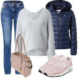 Air Max 90 Outfit s Růžová Běžecká bota/Běžecká bota/Gymnastická bota/Bota na fitness Nike Sportswear "Perfekt na podzim"