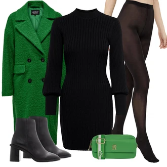 Rave Outfit s Černá Kozačka Kotníková Bota Na Podpatku/Špičatá Kozačka/Letní kotníková Kozačka/Kotníková Bota s Podšívkou Aldo "Perfekt na podzim"Look: Rave, Bar