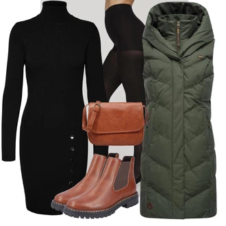 Outfit s Černá Punčocháče/Nylonová punčocha/Vlněný punčocháč/Podržte Punčochu/Komprese ponožka/Podpůrný punčocháč/Zimní punčochy/Punčocháče Velká Velikost/Samodržící Punčocha VERO MODA "Perfekt na podzim"