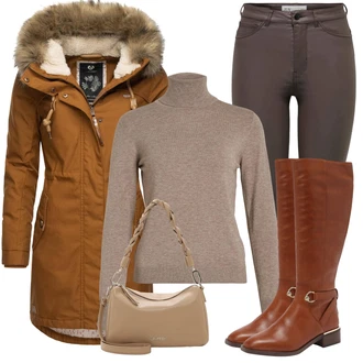Outfit s Hnědá/Khaki Zimní Parka/Zimní Bund/Parka Přechodová Bund Ragwear "Perfekt na podzim"
