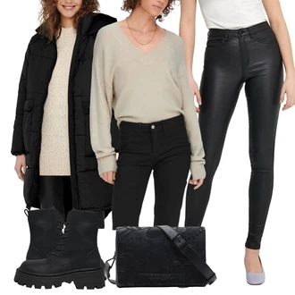 Outfity z džínu Lehké Zima s Černá Only "Perfekt na podzim"