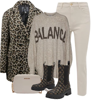 Outfit s Šedá/Khaki/Béžová/Hnědá Taška Přes Rameno/Malá Taška/Brašna/Dopisová peněženka/Klasická Taška Přes Rameno/Sportovní Taška Přes Rameno michael kors "Cool podzimní outfit"