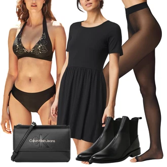 Outfit s Černá Sukně Pro Vysokou Školu/Křesťanská Sukně/Elastická Sukně/Sukně Áčkového Střihu/Rozhalená Sukně/Pletená sukně/Sukně Pro Matriku Pieces "Pestrobarevný podzimní outfit"