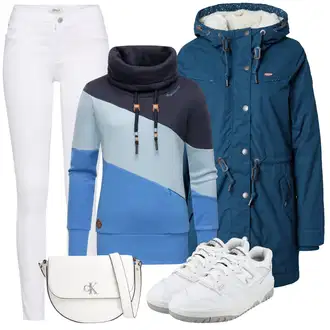 Moderní Outfit s Bílá/Hnědá/Černá Džín s Širokou Nohavicí/Dámské Džíny s Délkou 7/8/Zvonové Džíny/Zkrácené Džíny/Formální Košile/Džíny Culottes/Plisované Džíny Only "Podzimní Look"Look: Styl, Cool, Francouzské, Italský, Námořní, Moderní, Mom, Krásný, Španělské, Western, Old Money, 70tá léta