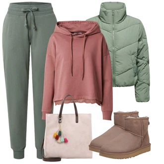 Zima Outfit s Hnědá/Béžová Zimní Kozačka z jehněčí kůže/Ovčí Kožešinová Bota/Vycpaná Kozačka/Kotníková Bota s Podšívkou/Zimní kotníková bota/Zimní bota/Klasická Kozačka/Plochá Kotníková Bota UGG "Podzimní Look"