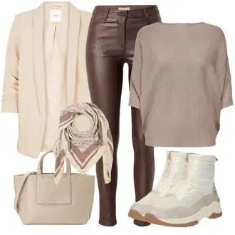 Outfity z džínu Rovná noha s Pastelové barvy Šátek Guess "Podzimní outfit na volný čas"