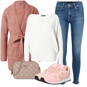 Outfit s Modrá Kožená bunda VERO MODA "Podzimní outfit na volný čas"