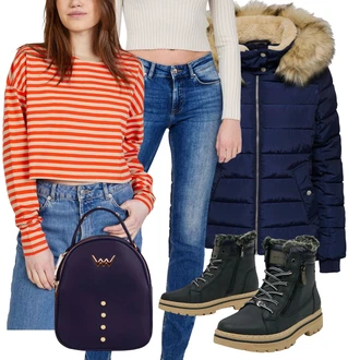 Zima Outfit s Černá/Tmavě modrá/Tmavě zelená/Modrá/Zelená Zimní Kozačka/Nepromokavá kozačka/Vycpaná kozačka/Kožené pánské obuv/Kotníková Bota s Podšívkou/Teniska Zimní Tenisky/Zimní kotníková bota/Trekingová Bota Tom Tailor "podzimní outfit pro každý den"
