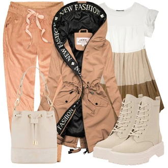 Outfit s Béžová/Hnědá/Khaki Kozačka Šněrovací Kotníková Bota/Plochá Kotníková Bota/Zimní tenisky/Bojová Bota/Šněrovací bota/Teniska na platformě/Šněrovací Kozačka na Platformě Tommy Hilfiger "Podzimní outfit na volný čas"