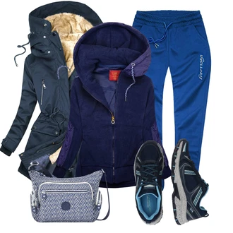 S nápisem Outfit s Tmavě modrá Nezařazené vae "Sportovní podzimní outfit"