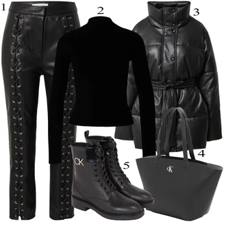 outfit mit Črna/Zelena Ravni Gležnjar/Gležnar na Vezalke/Podloženi Gležnar/Škorenj z zadrgo/Usnjeni gležnjar/Bojni Škorenj/Motoristični čevelj Calvin Klein "Popoln za jesen"